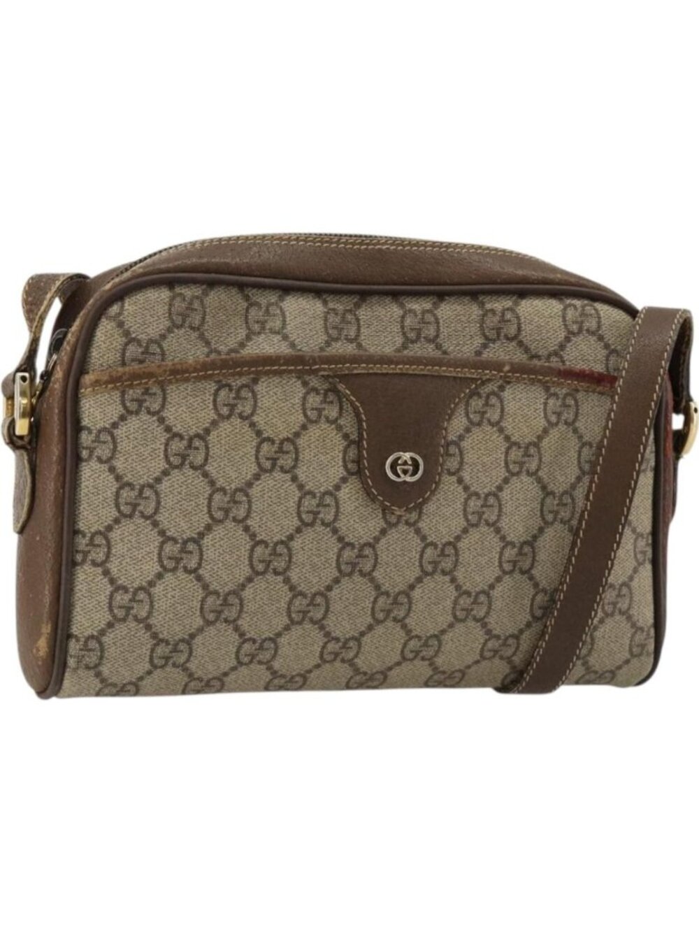 GUCCI GG Supreme Shoulder Bag PVC Beige Gold 001 58 6594